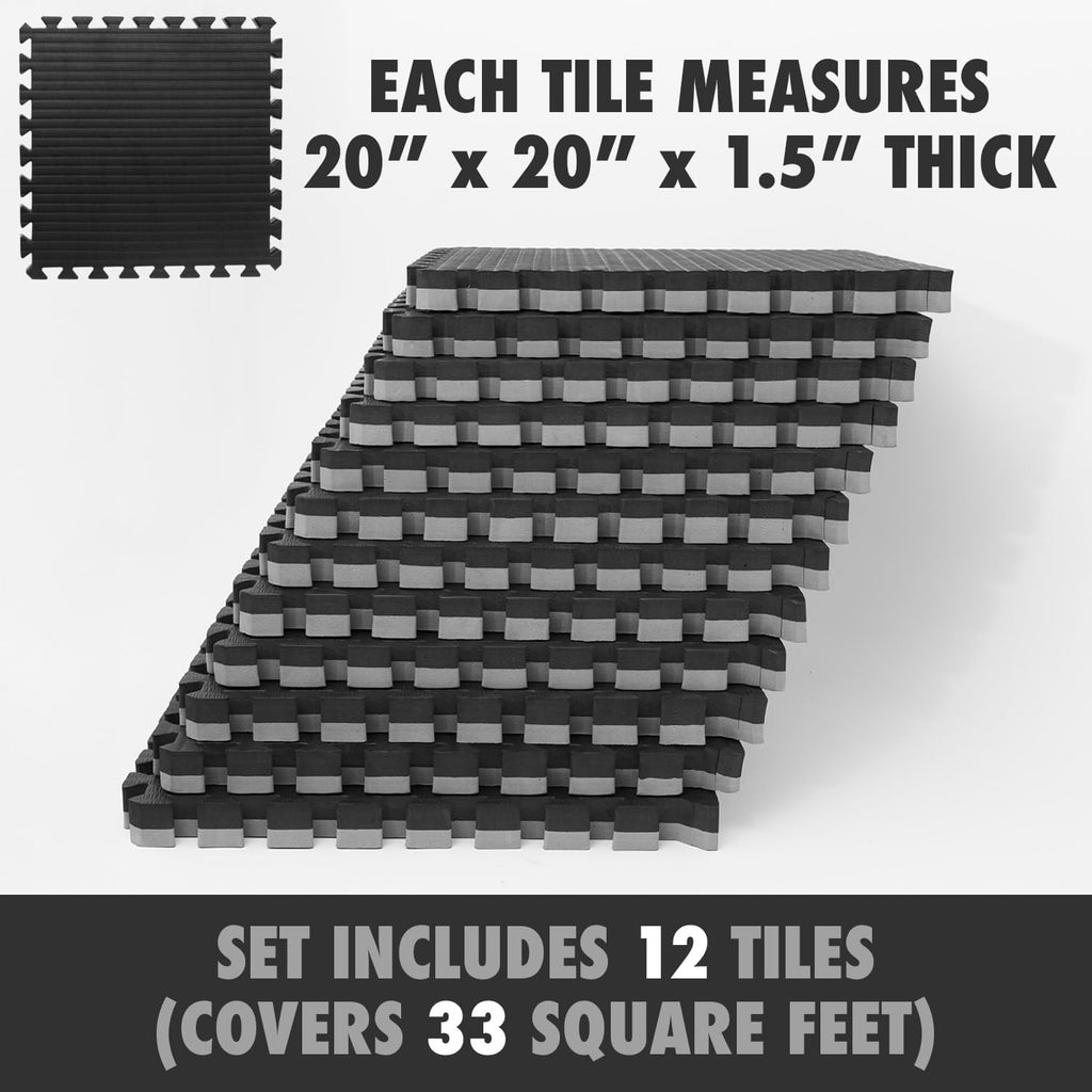 Home Jiu Jitsu Mats - Extra Thick 1.5" Interlocking Puzzle Mats for Grappling, Wrestling, MMA & Judo Training Room
