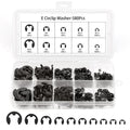 580Pcs Black Alloy Steel E-Clip Assortment Kit, Retaining Rings M1.5-M10