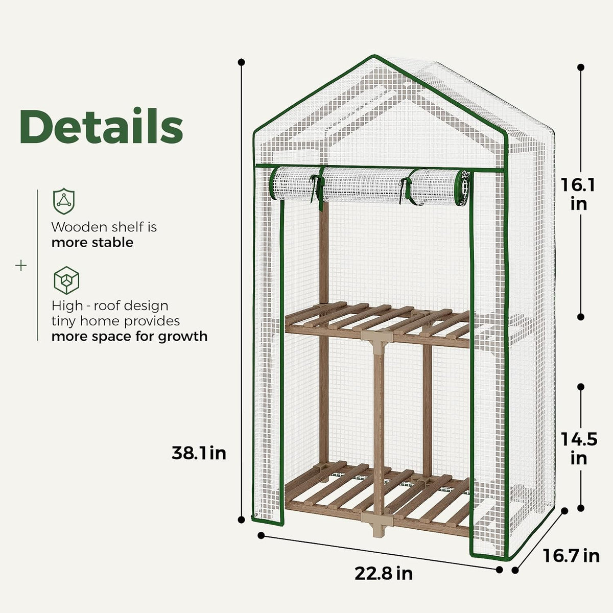 Mini Greenhouse Indoor Small Portable 2-Tier Green House for Seed Starting Plant Grow Warmer and Home Gardening Display