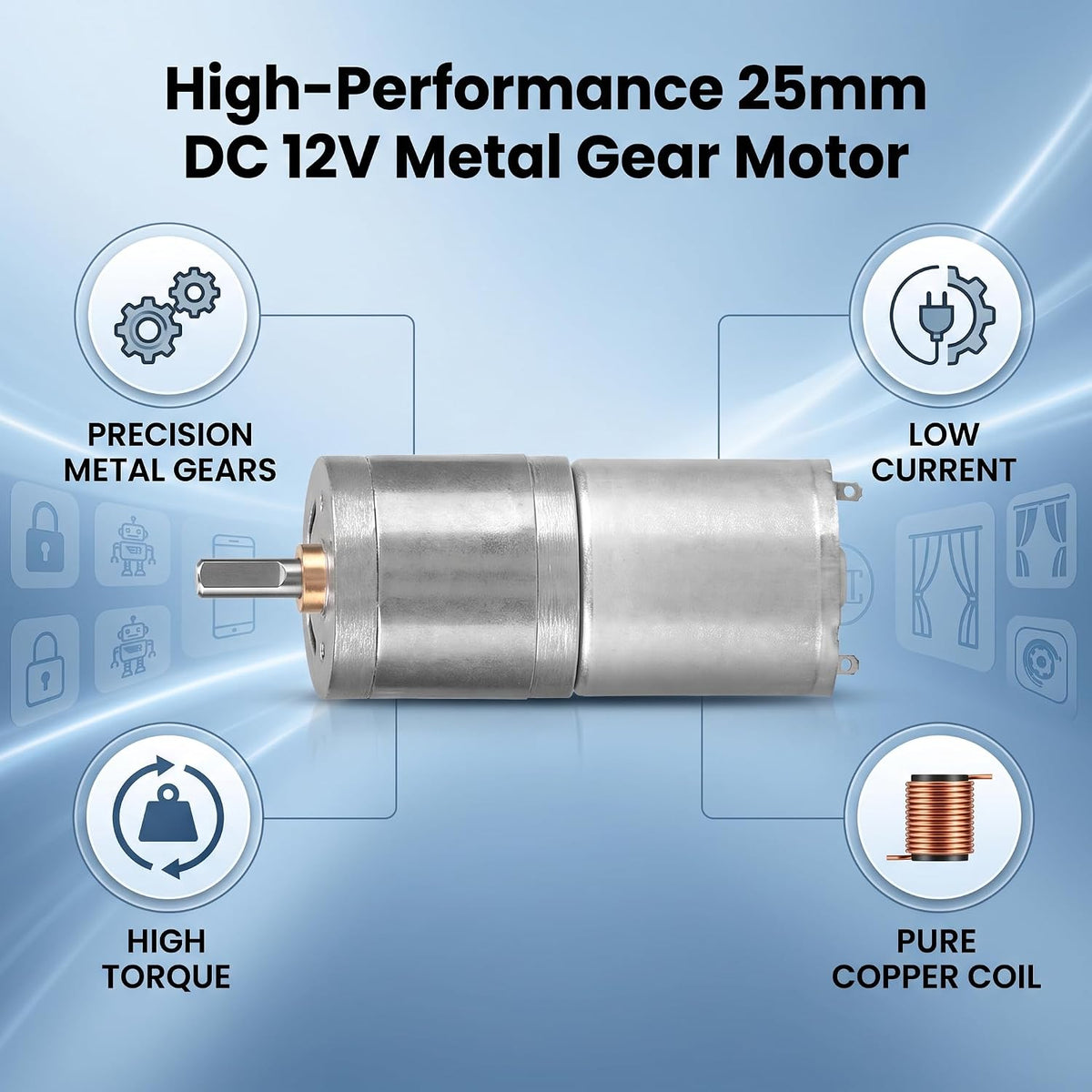 12V DC Gear Motor 60RPM with Encoder