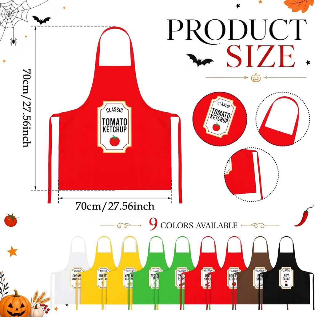 9 Set Funny Group Costume Apron with Hats