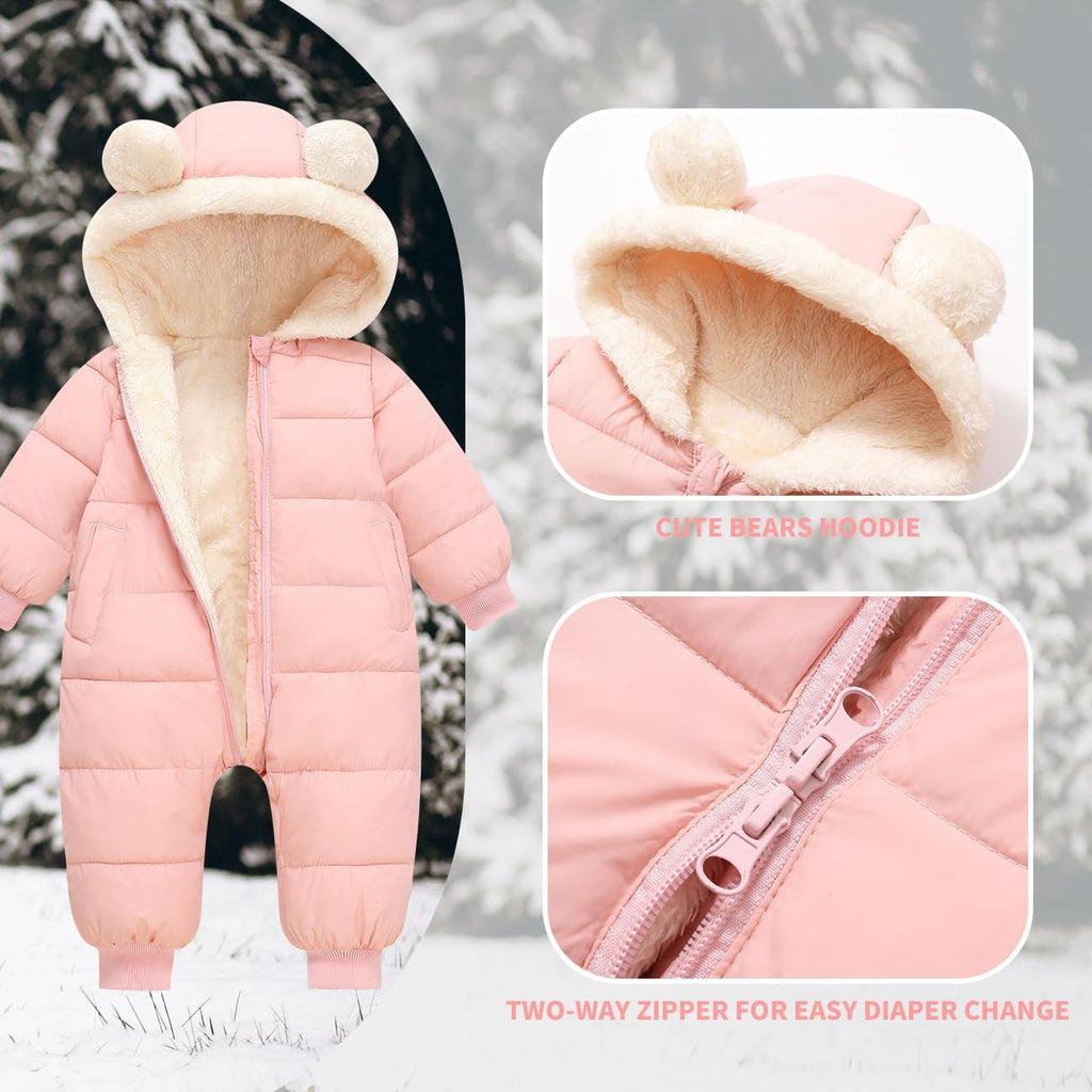 Toddler Snow Suit Baby Snowsuit Winter Coat Jacket Thick Clothes | 6-9-12-18-24 Months 2T 3T Infant Newborn Girl Boy
