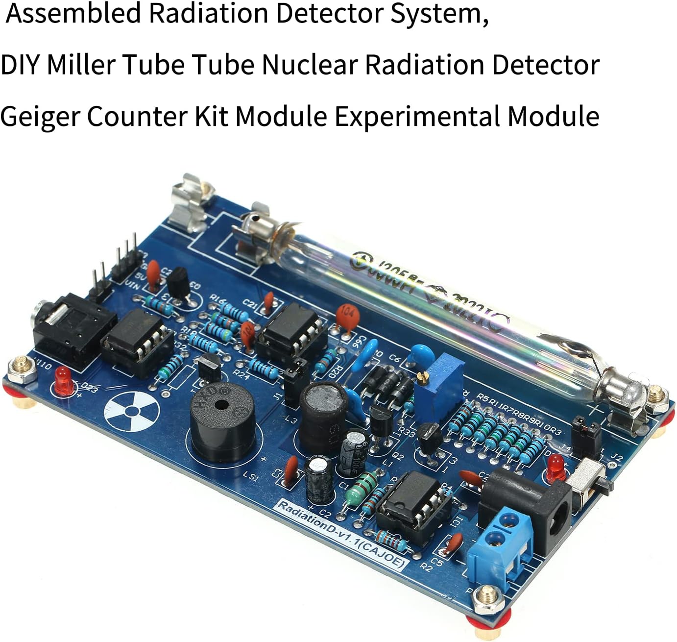 Assembled DIY Geiger Counter Kit, DIY Nuclear Radiation Detector Kit with Miller Tube, Portable Geiger Counter