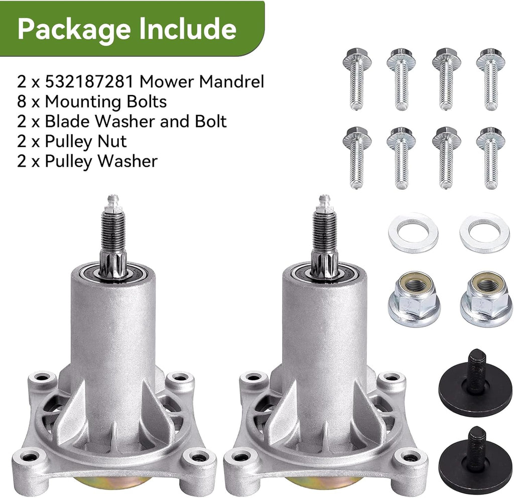 Spindle Assembly Fit for Craftsman HU A riens Pou lan - Mandrel Spindle Fit for 42" 46" 48" 54" Mower Deck, with