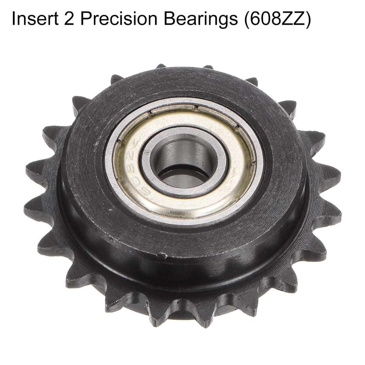 uxcell 2pcs ANSI #25 / DIN(ISO)04C Roller Chain Idler Sprocket 8mm Bore