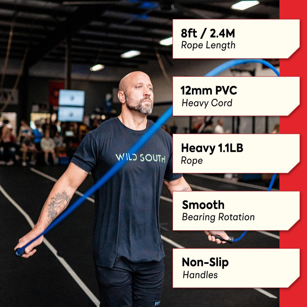 Elite Jumps Muay Thai 2.0 Weighted Jump Rope for MMA, 1.1 lbs, 8 ft | Heavy resistance rope for Muay Thai, MMA and