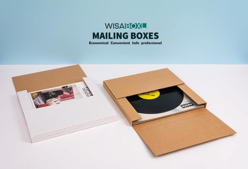 LP Mailers, 12.8x12.8x1-inch Vinyl Record Shipping Boxes, 50 Pack