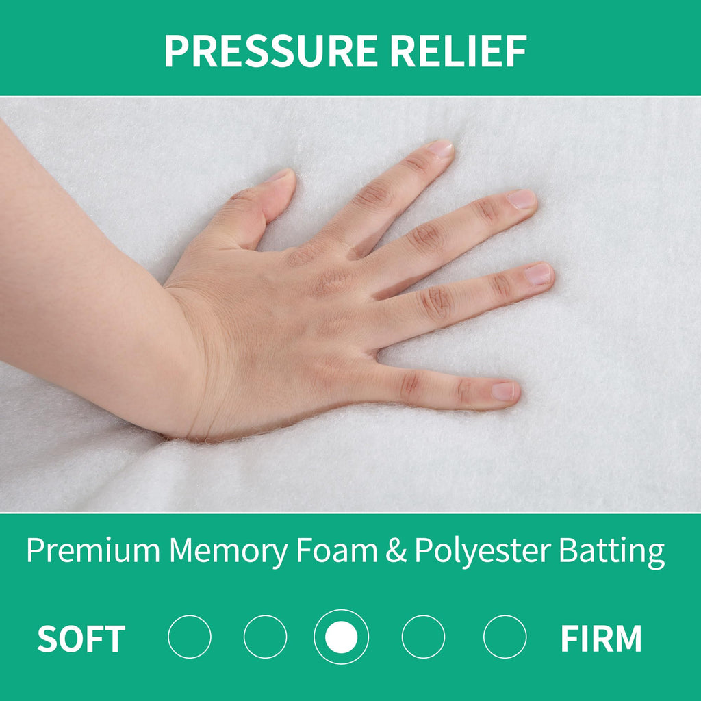 Memory Foam Couch Cushion Replacement, High Density Upholstery Foam Wrapped with Memory Foam & Polyester Batting