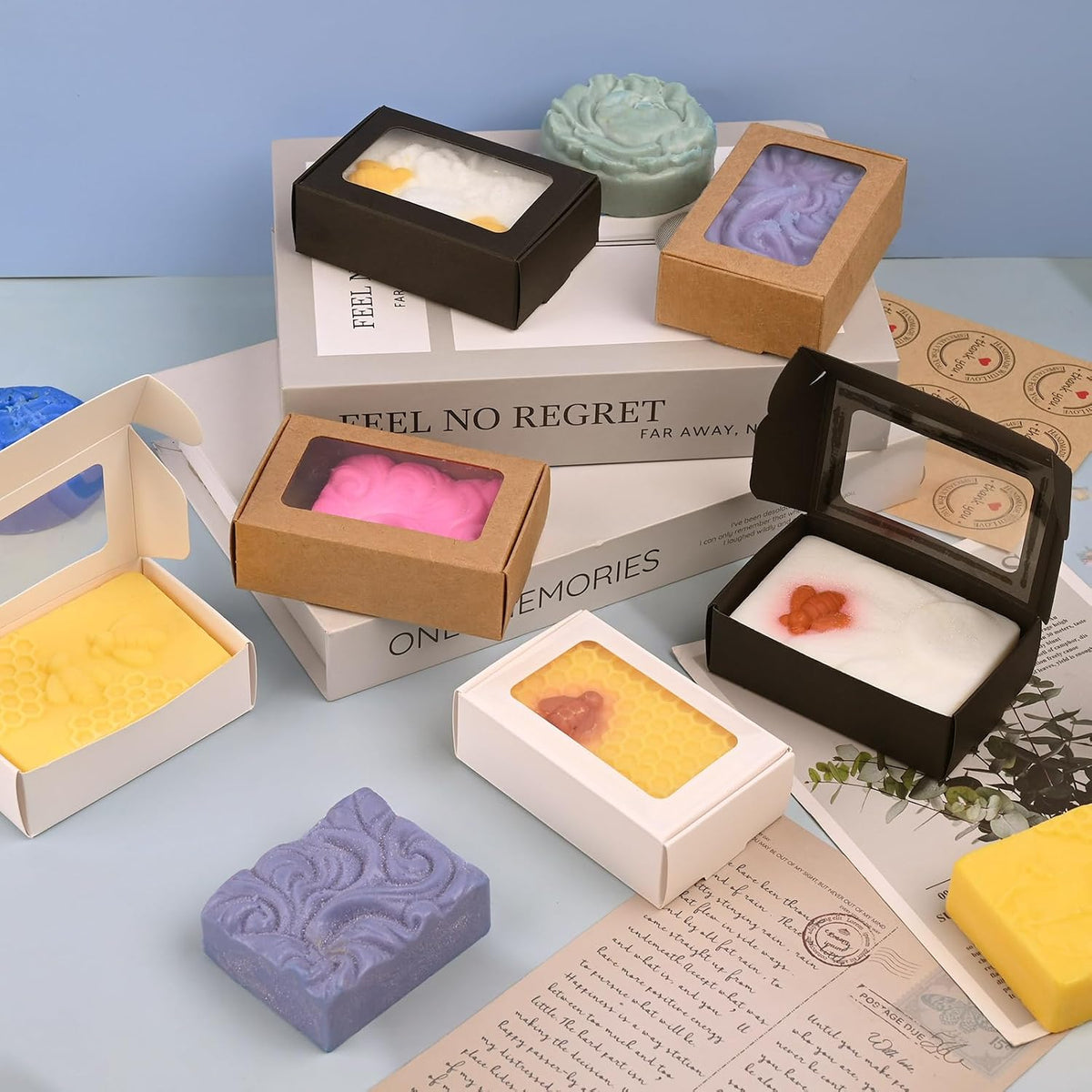 Soap Boxes for Homemade Soap, Soap Packaging Gift Box with Window