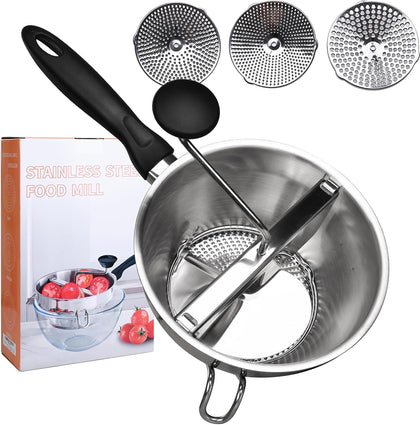 Stainless Steel Food Mills For Tomato Sauce and Jam With 3 Milling Discs