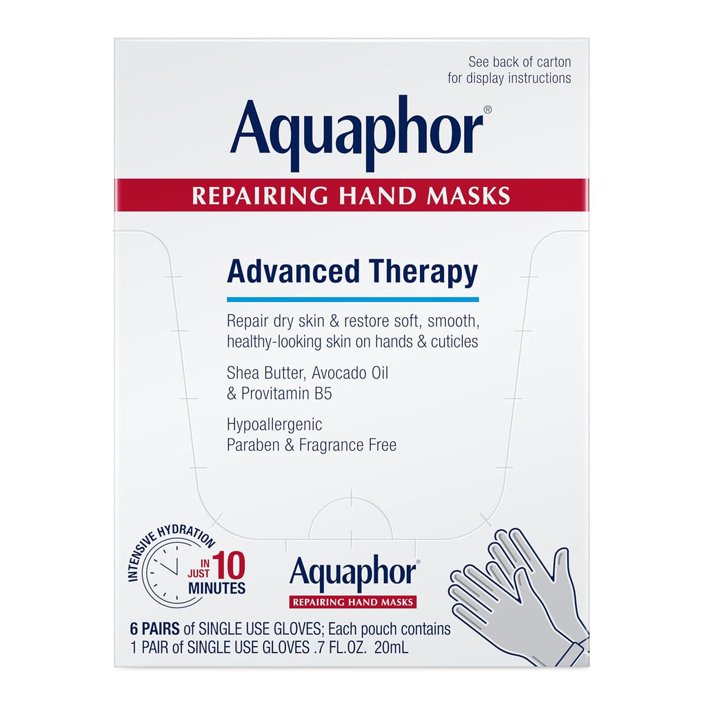 Advanced Therapy Repairing Hand Masks, 6 Masks x 0.7 FL OZ | Moisturizing Masks for Dry Hands, Hydrating Skin Care