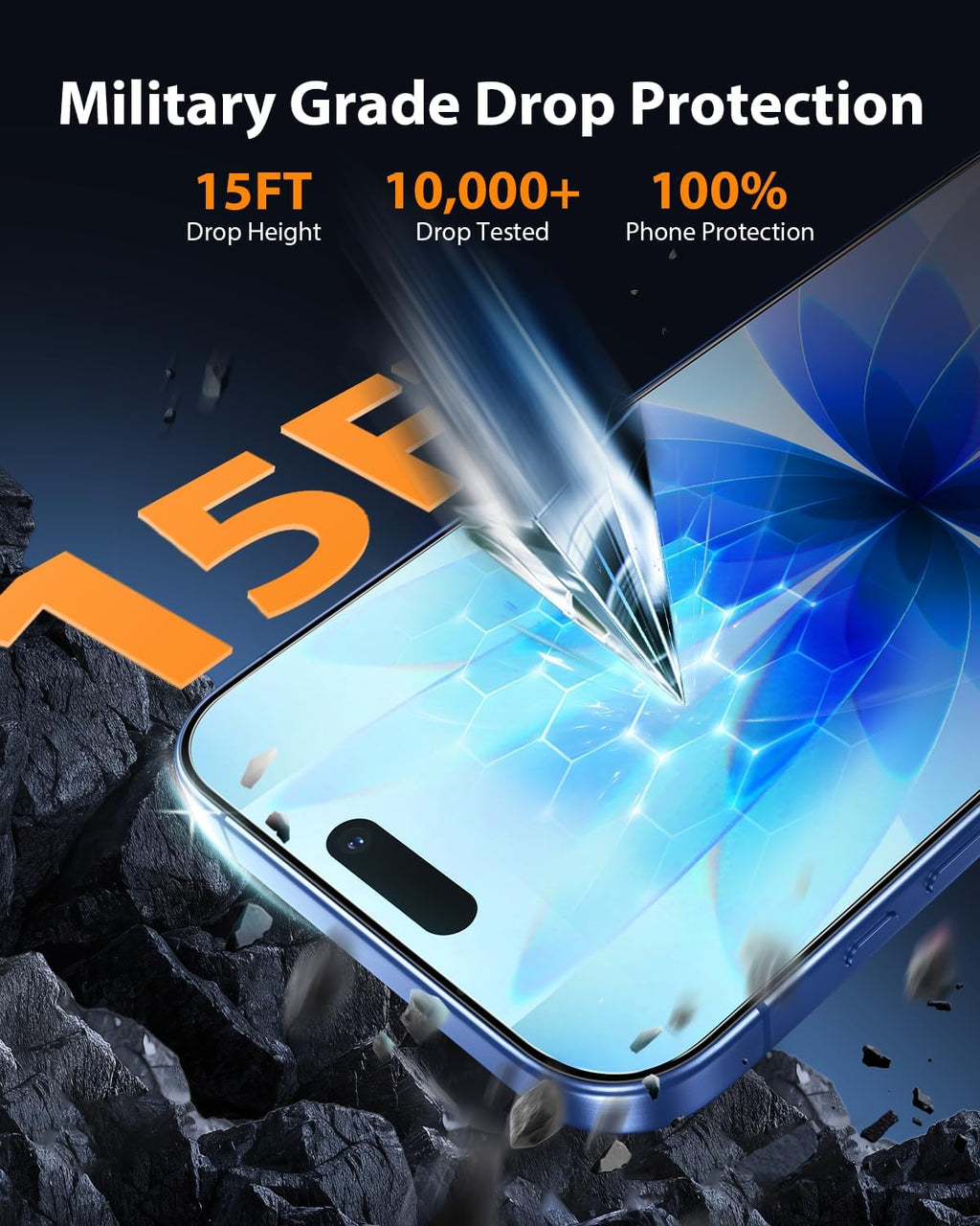 for iPhone 17 Screen Protector 3 Pack, [9H+ Hardness] [Military-Grade Drop Protection] [Sensitive Touch] [Easy