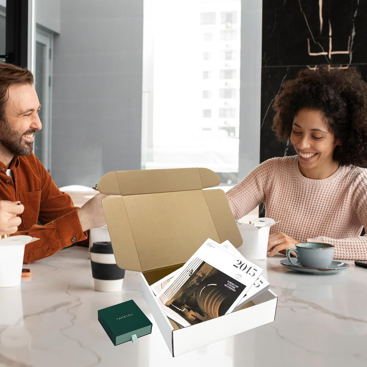 11x9.6x3 Inch White Shipping Boxes 25 Pack,Large Gift Boxes,Bulk of Mailers