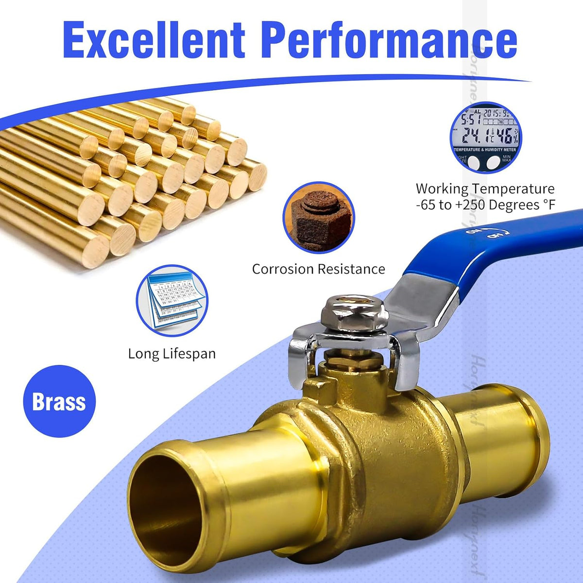 1 Inch Ball Valve, Brass Hose Barb Shut Off Valve, 1 Pack
