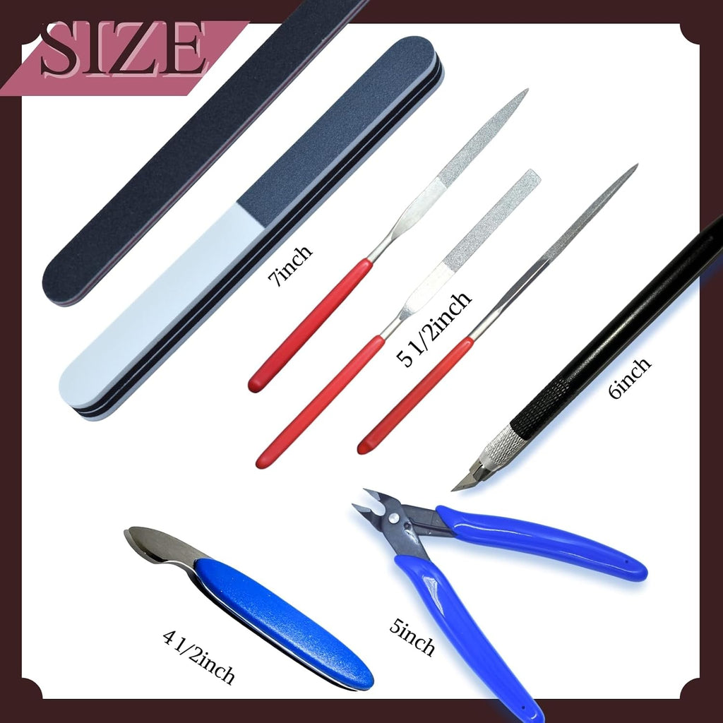 Gundam Model Tool Kit, 28pcs Adult Hobby Tools Set, Modeler Basic Tools Craft Set for Cars,RV, Airplanes, Buildings