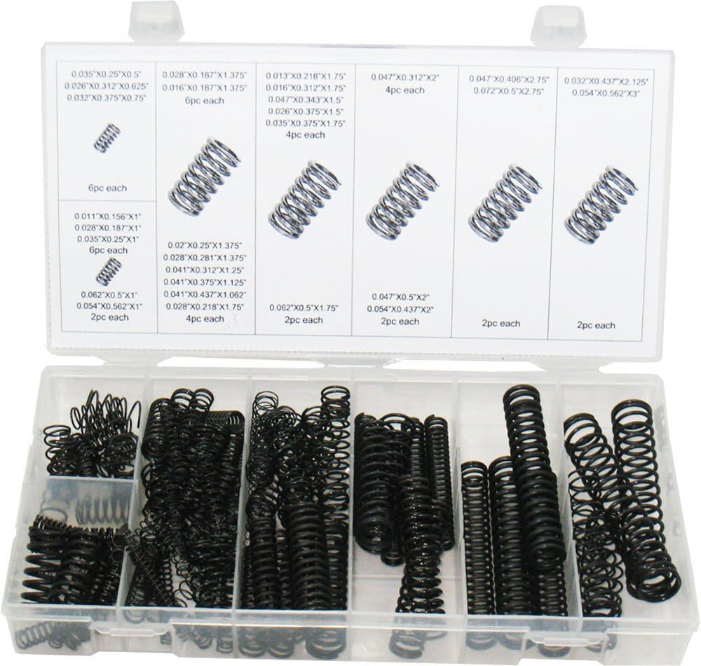 114pc Black Oxide Finish Compression Spring Assortment