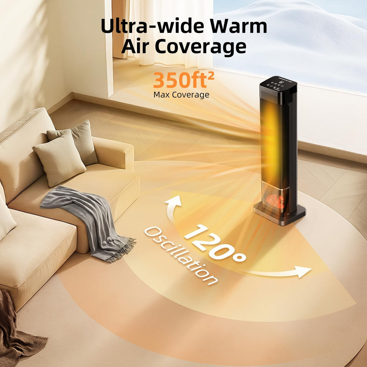 Space Heater Large Room, 1500W Electric Heaters for Indoor Use