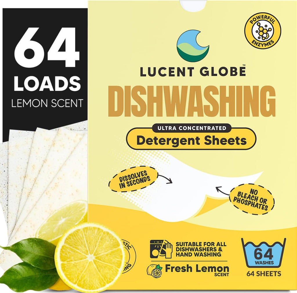 Dishwasher Dishwashing Detergent Sheets, Dish Soap & Dishwasher Tablets Alternative. Plant-Based, Eco-Friendly, Fully