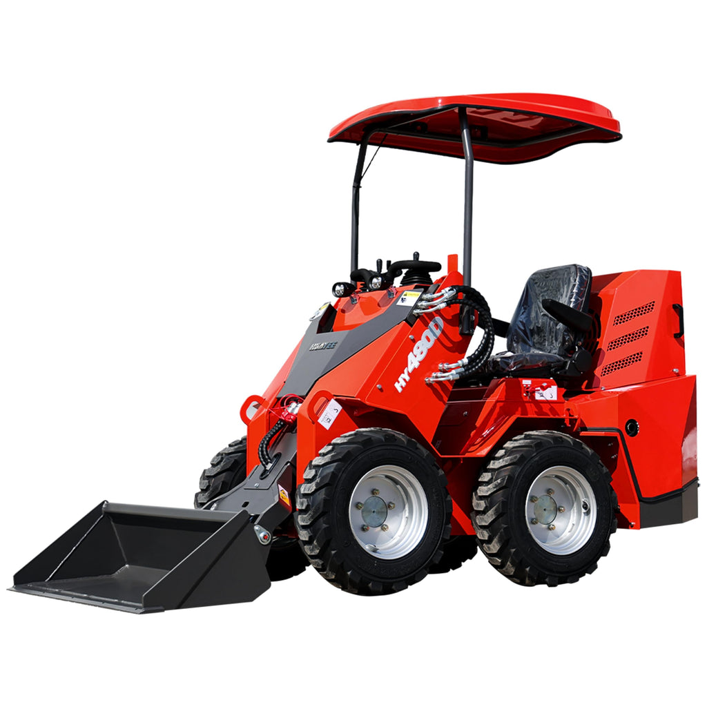 Sit On Mini Skid Steer Loader Wheeled Compact Loader Triple Pump Hydraulics
