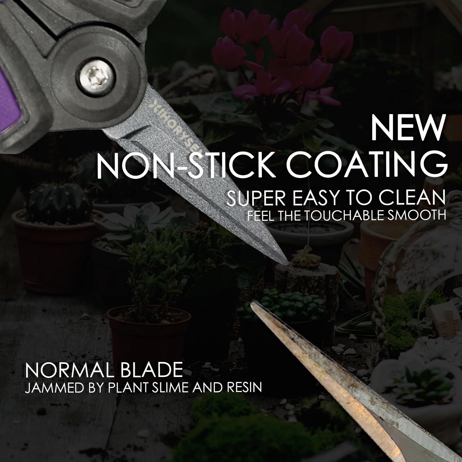 Non-stick Resin Resist Blade Micro-Tip Garden Snips 6" Fluorine Coating Garden Scissors Pruning Shear Precision Bud