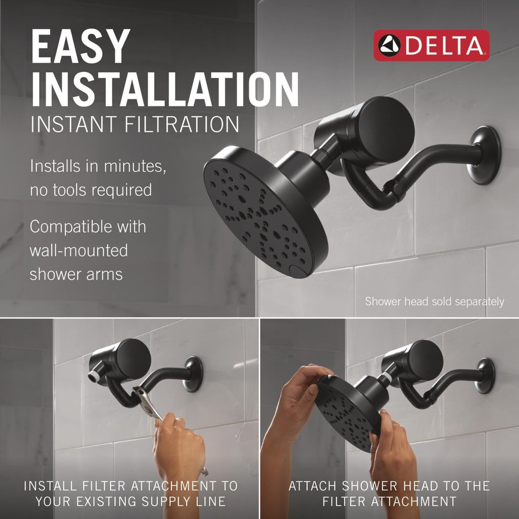 Faucet Clarifi Premium Shower Filter Attachment with Filter, Hard Water Shower Filter, Shower Head Filter, Matte