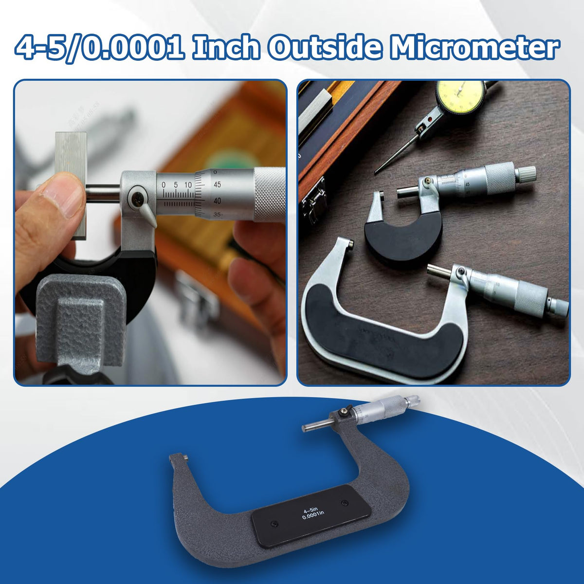 WFLNHB 4-5" Accuracy Outside Micrometer 0.0001" Carbide Tipped