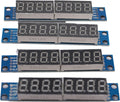 DEVMO 4pcs 8-Digit 7 Segment Module MAX7219 8 Bit Digital Segment Tube LED Display Module Supports Cascade Eight Bit Serial 3 IO Ports Compatible with Ar-duino MCU/51/AVR/STM32