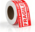 Fragile Stickers 3" x 5", Handle with Care Labels, Permanent Adhesive Small Shipping Stickers for Mailing, Packing