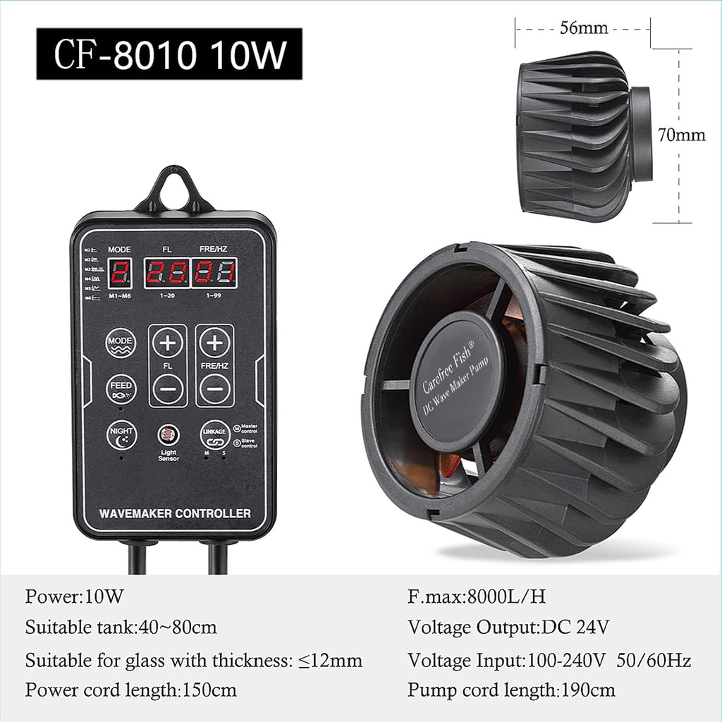 Aquarium DC24V Magnetic Wave Maker 2200Gph 10W with Digital Led Display Controller Quiet and Powerful Powerhead