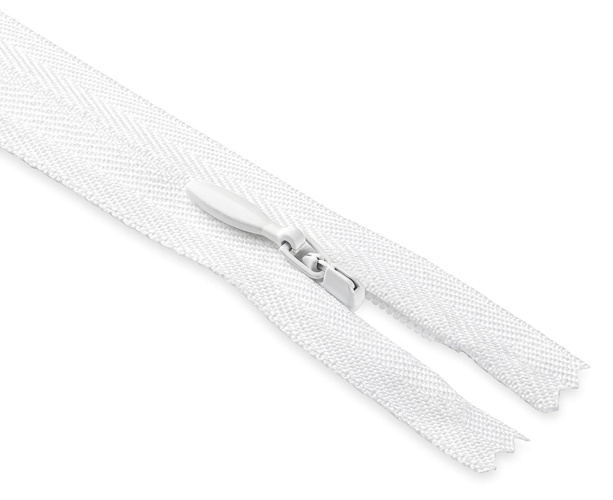 30 Inch Invisible Zipper Nylon White Zipper for Crafts and Sewing