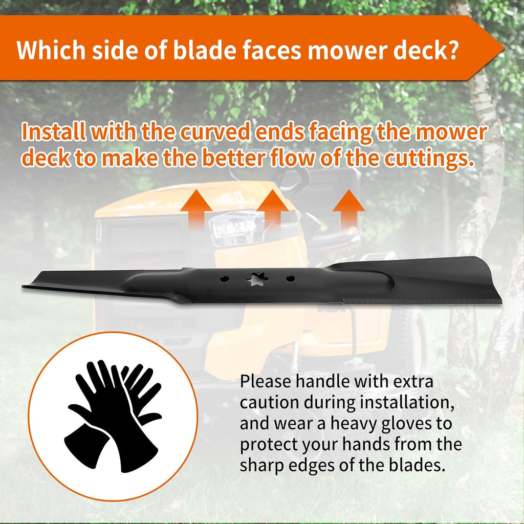 742-04308 Mower Blades Fit for Cub-Cad et Troy Bilt 42" Deck, 942-04308A Blades for Cub Cad et XT1-LT42 XT2-LX42