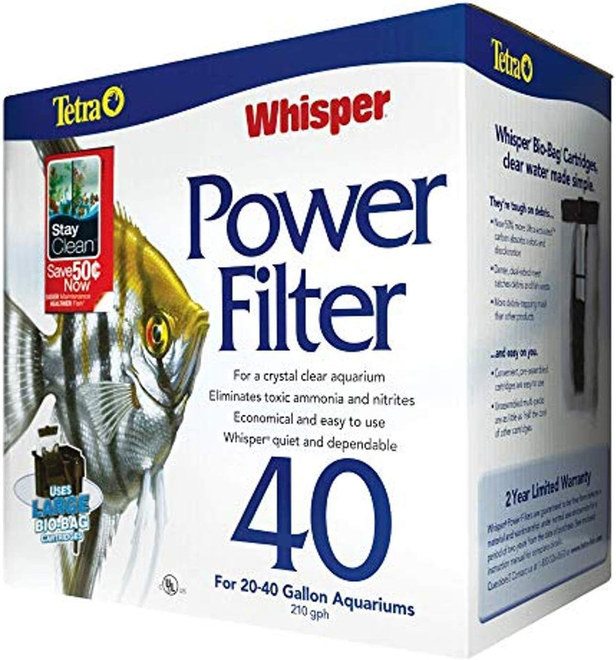 Whisper PF40 Power Filter For Aquariums