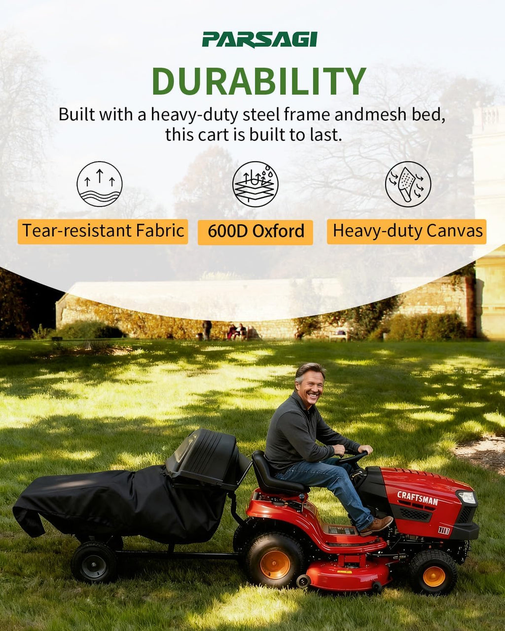 Lawn Tractor Leaf Bag 600D Heavy Duty Material 54.Cu.Ft Standard Leaf Bagger for Riding Lawn Mower,Heavy Duty Leaf