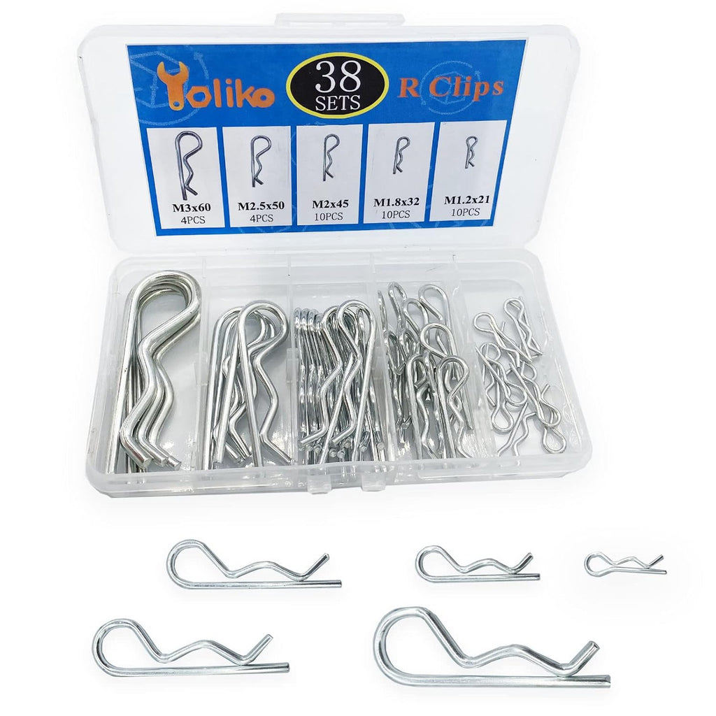 38 Pcs Hitch Pin Retaining Pins & Clips Assortment Kit