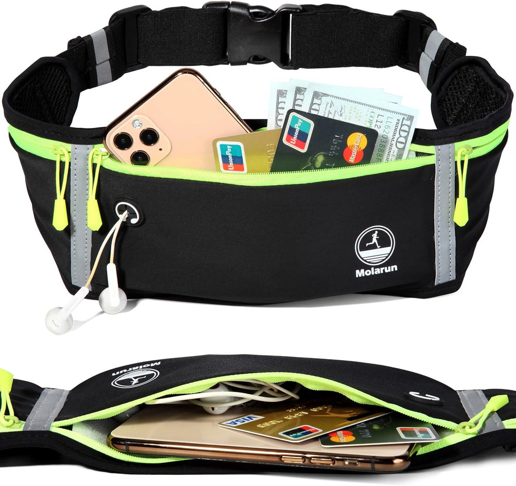 Running Belt Slim Fanny Pack Jogging Pouch Phone Holder Waist Pack - Black