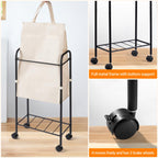 Slim Laundry Hamper with Lid & Wheels, 50L Rolling Laundry Basket