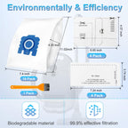 16 Pack 3D Airclean GN Vacuum Cleaner Bags for Miele Classic C1 Complete C1