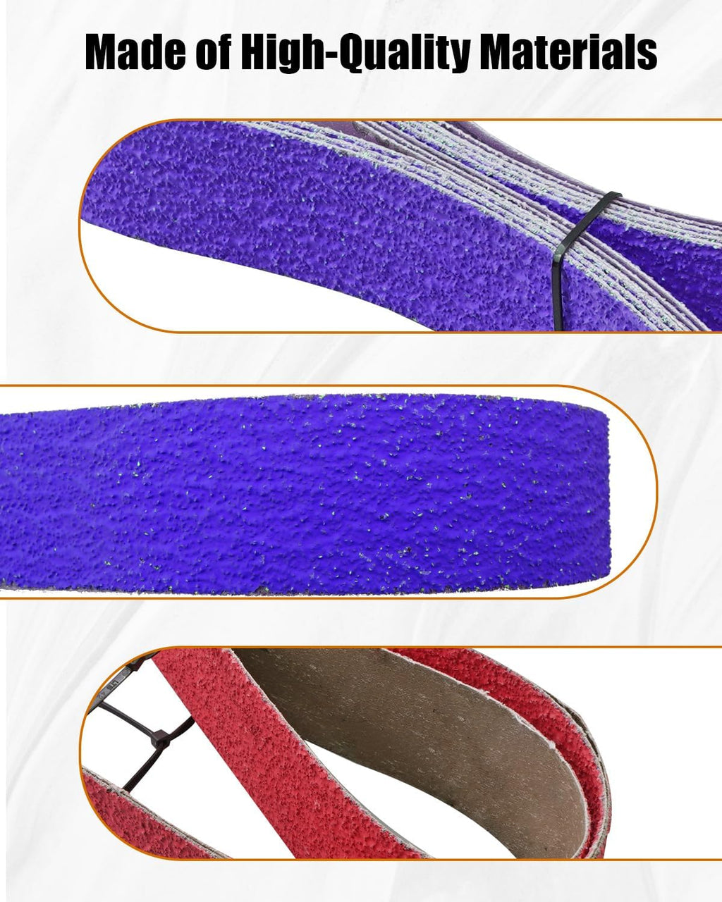2 x 72 Inch Ceramic Sanding Belts Kit for Metal Grinding, 6 Pack