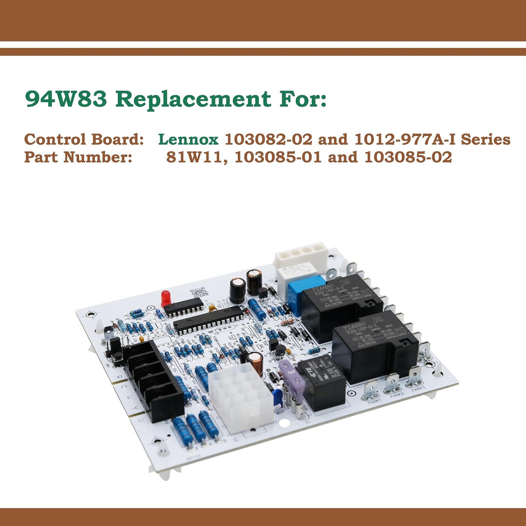 94W83 Replacement for Lennox Furnace Control Board 103085-02, 1012-977A-I Series Ignition Control
