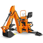 8' Tractor Backhoe Attachment with Mechanical Thumb, 15" Bucket, ISO/SAE Switchable Controls, Self-Contained