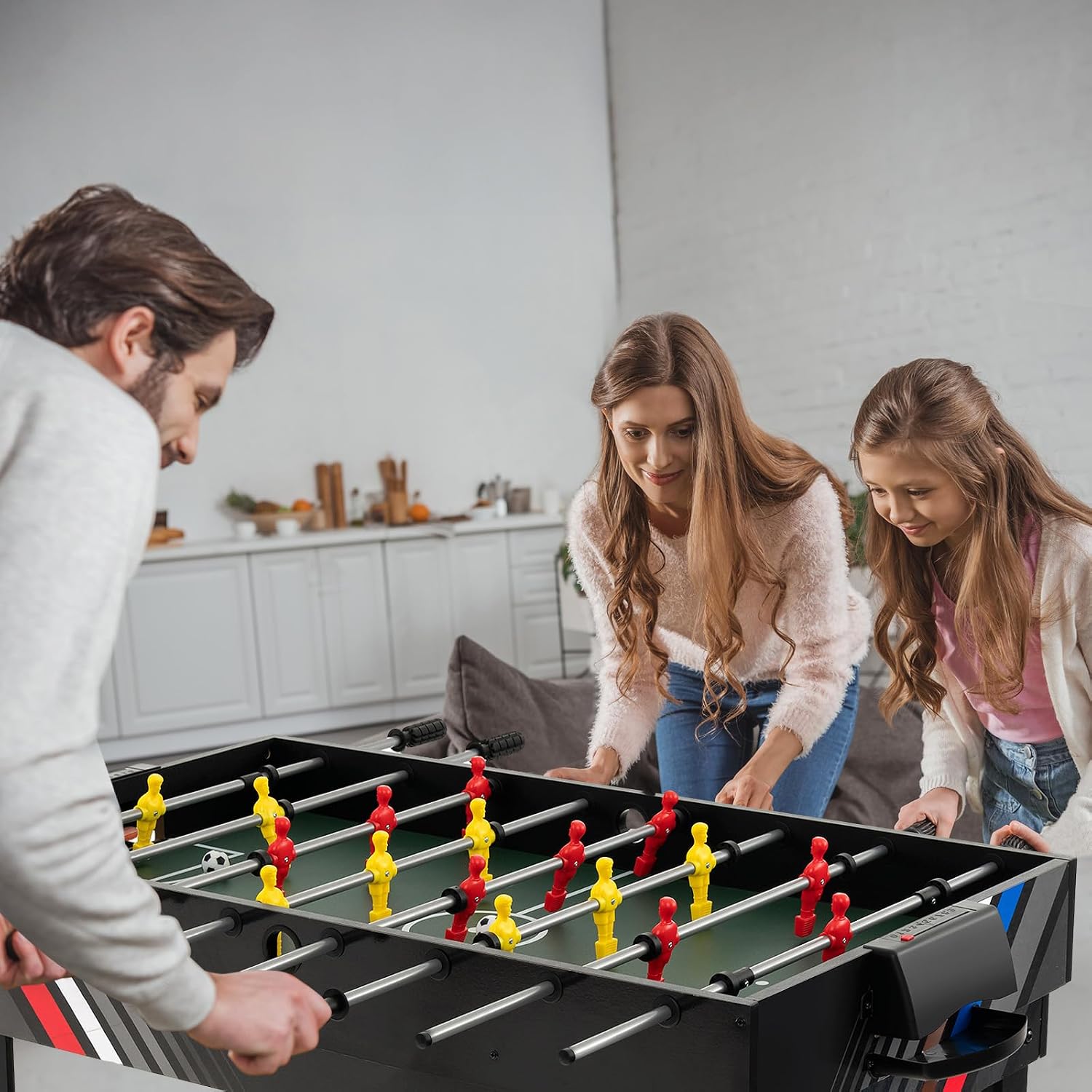 4 in 1 Multi Game Table, 49" Combo Game Table with Foosball Table, Pool Billiards, Air Hockey & Table Tennis for