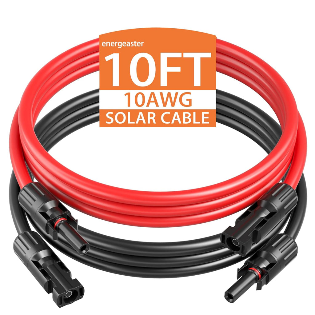 10AWG 10 Feet Solar Extension Cable with Pair of Connectors | Solar Panel Cable with Female and Male Connector, Solar