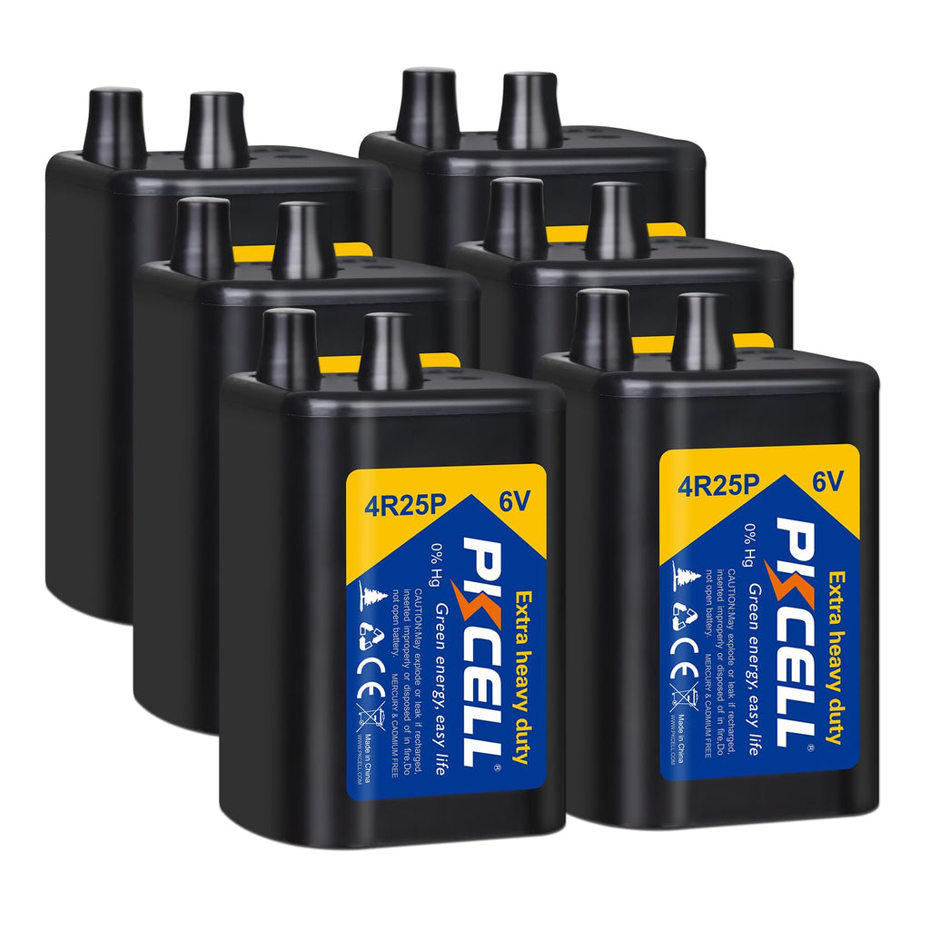6 Volt Lantern Battery 6V 4R25 Battery with Spring Terminals 6 Pack
