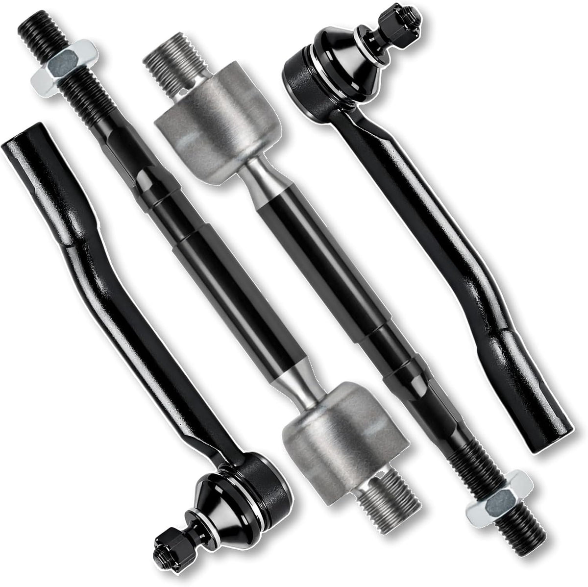 4PC Front Outer & Inner Tie Rod Compatible with Fit for Acura Integra, for Honda Civic Insight 2016 2017 2018 2019 2020 2021 2022 2023 2024 2025#OE EV801274 ES801251 ES801250