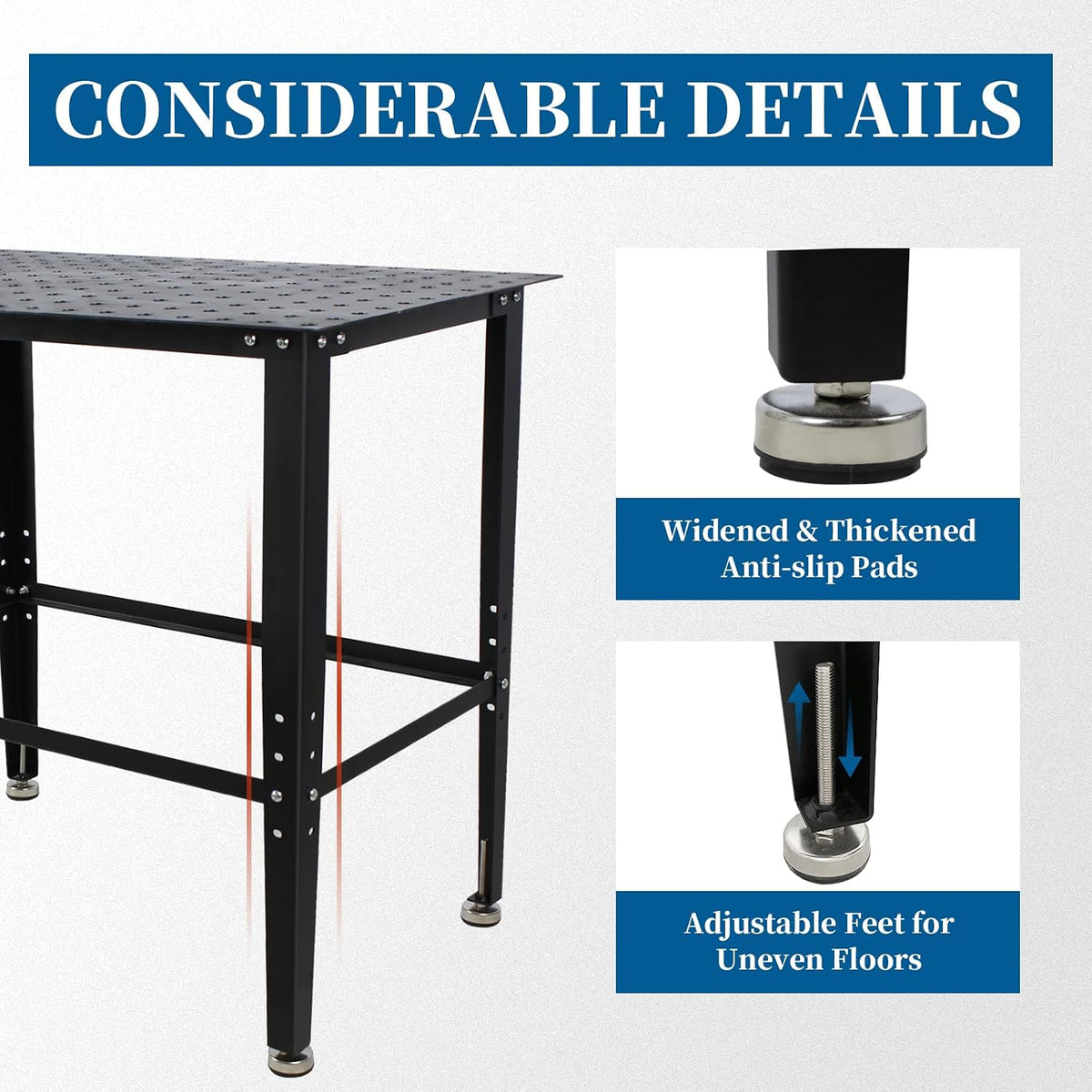 Welding Table,36''×24'' Welding Workbench with 5/8'' Fixture Holes,1200LBS Weiding Fixture Table with Leveling Feet