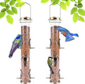 Metal Bird Feeder Tube Hanging Wild Bird Seed Feeder Aluminum Six Port Bird Feeders,1.4 mm Extra Thick Solid Tube