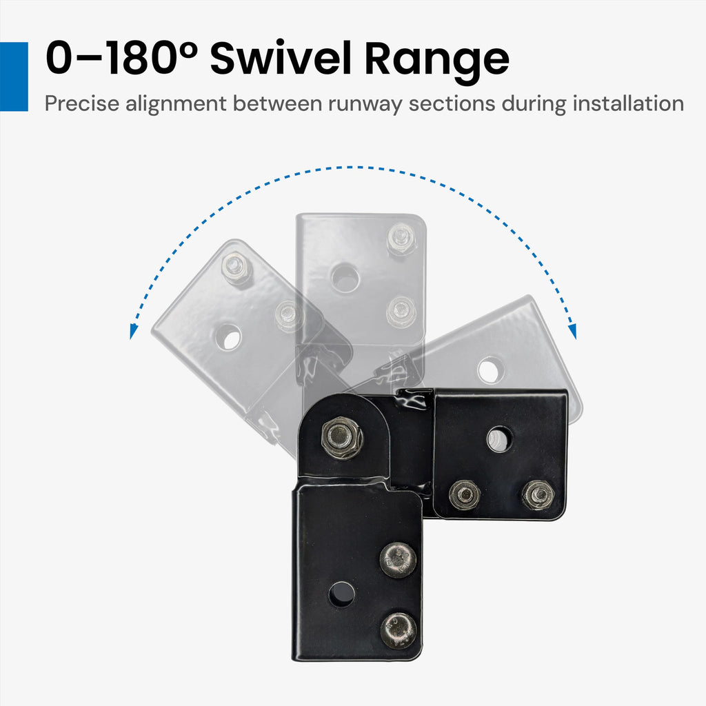 Ladder Rack Swivel End Splice Kit, Adjustable Angle, Black, 2-Pack
