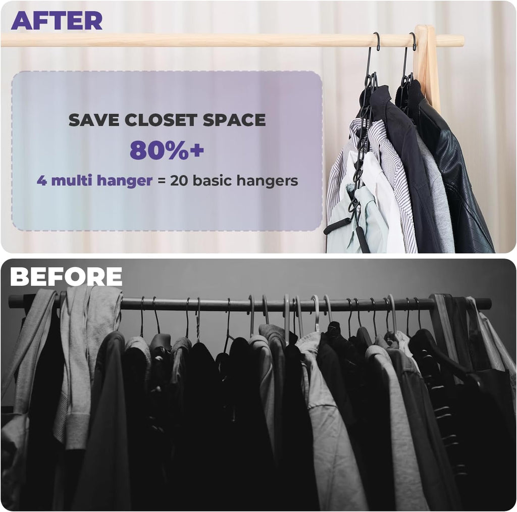 5 in 1 Multi Layer Hangers Space Saving with Non-Slip Foam Padded | Heavy Duty Metal Clothes Hanger for Coat