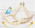 Bird Perch Toy, Wooden Interactive Rocking Parakeet Toys and Perches | Exercise Wheel Cockatiel Toys, Intelligence
