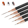 Metallic Nail Art Pens, Liner Brushes Set, 5PCS Black Nail Tools
